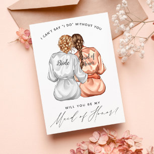Invitation Serez-vous ma demoiselle d'honneur? Filles en robe