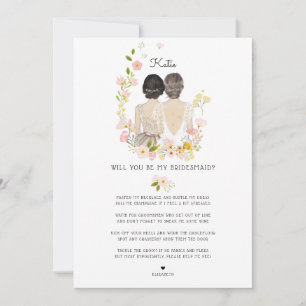 Invitation Serez-vous ma demoiselle d'honneur Proposition I