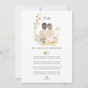 Invitation Serez-vous ma demoiselle d'honneur Proposition I
