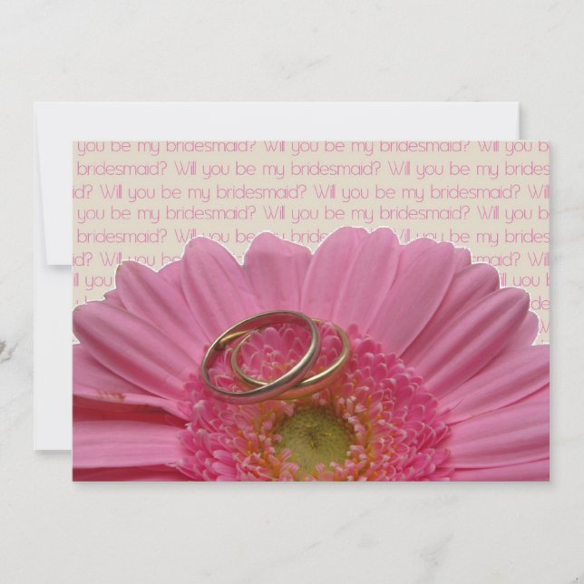 Invitation serez-vous ma demoiselle d'honneur rose gerbera da (Devant)