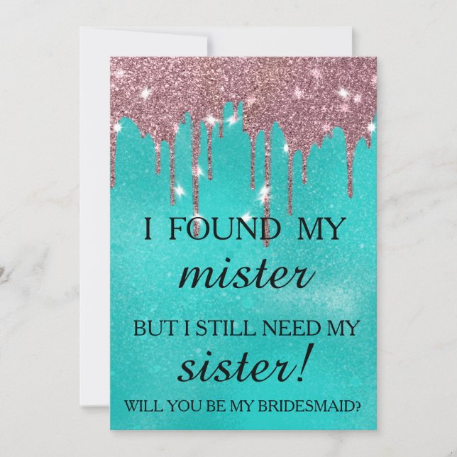 Invitation Serez-vous ma demoiselle d'honneur ? Rose Gold Dri (Devant)