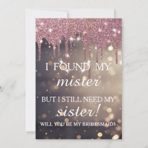 Invitation Serez-vous ma demoiselle d'honneur ? Rose Gold Dri