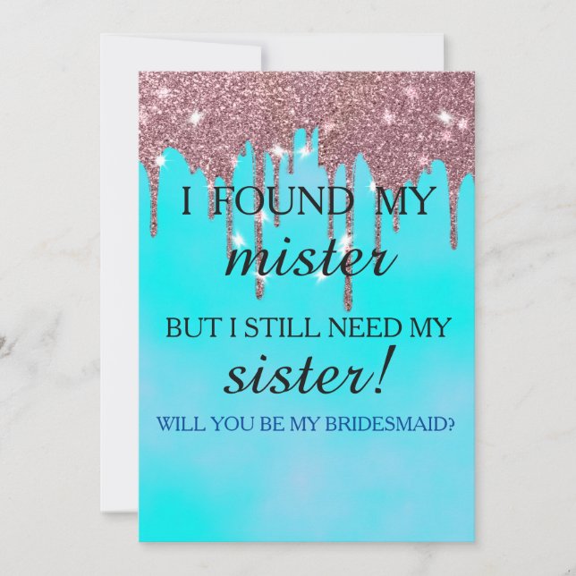 Invitation Serez-vous ma demoiselle d'honneur ? Rose Gold Dri (Devant)