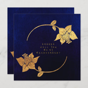 Invitation Serez-Vous Ma Femme D'Accueil Blue Navy Velvet