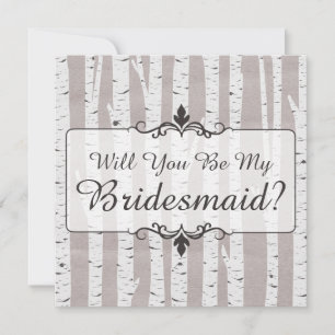 Invitation Serez-Vous Ma Femme D'Accueil ? Bois rustique
