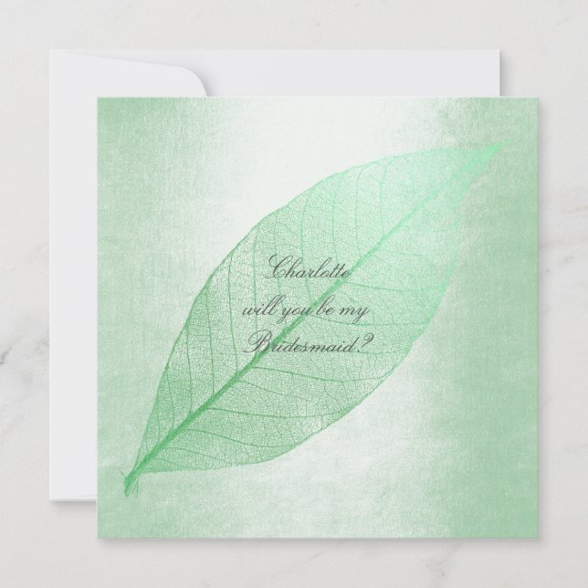 Invitation Serez-Vous Ma Femme D'Accueil ? Congé vert à la me (Devant)