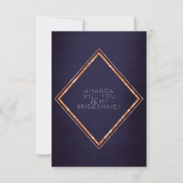 Invitation Serez-Vous Ma Femme D'Accueil Copper Diamant Glam 