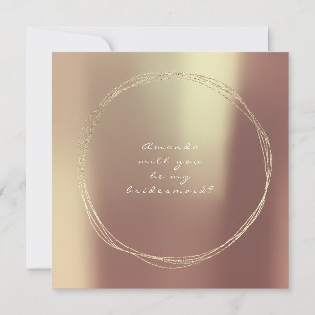 Invitation Serez-Vous Ma Femme D'Accueil Copper Rose Gold (Devant)