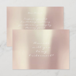 Invitation Serez-Vous Ma Femme D'Accueil En Or Peach Rose Blu
