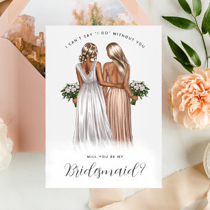 Invitation Serez-Vous Ma Femme D'Accueil ? Filles dans Gowns 