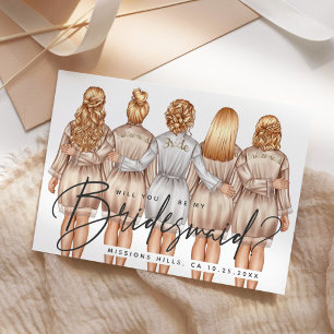 Invitation Serez-Vous Ma Femme D'Accueil ? Girls in Robes V3 