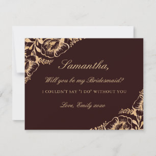 Invitation Serez-Vous Ma Femme D'Accueil Gold Burgundy Floral