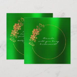 Invitation Serez-Vous Ma Femme D'Accueil Gold Emerald Green