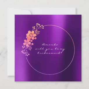 Invitation Serez-Vous Ma Femme D'Accueil Gold Foxier Purple