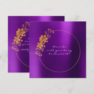 Invitation Serez-Vous Ma Femme D'Accueil Gold Plum Purple