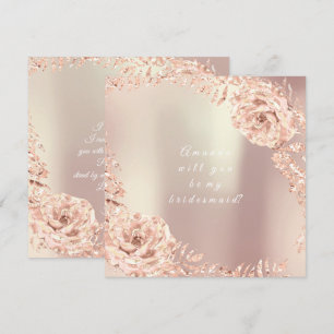 Invitation Serez-Vous Ma Femme D'Accueil Gold Rose Wreath