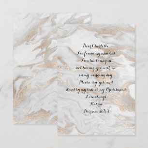 Invitation Serez-Vous Ma Femme D'Accueil Marbre Blanc Pearl I
