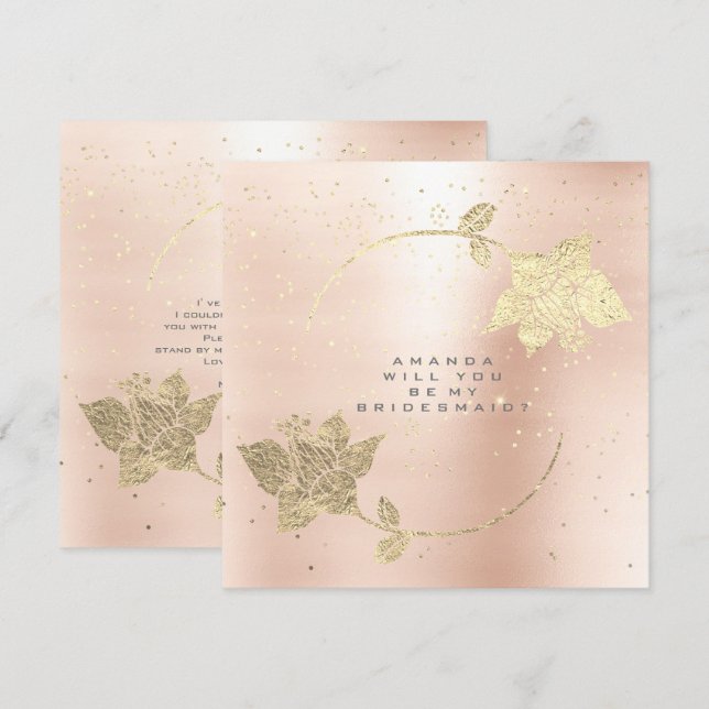 Invitation Serez-Vous Ma Femme D'Accueil Pink Blush Confetti  (Devant / Derrière)