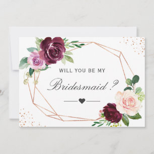 Invitation Serez-Vous Ma Femme D'Accueil Plum Purple Floral