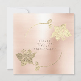 Invitation Serez-Vous Ma Femme D'Accueil Rose Blush Rose Gold