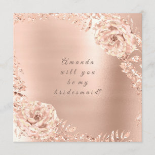 Invitation Serez-Vous Ma Femme D'Accueil Rose D'Or Wreath Pea