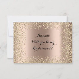 Invitation Serez-Vous Ma Femme D'Accueil Rose Gold Confetti