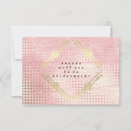 Invitation Serez-Vous Ma Femme D'Accueil Rose Rose Métallo Or