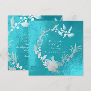 Invitation Serez-Vous Ma Femme D'Accueil Servie D'Argent Turq