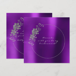 Invitation Serez-Vous Ma Femme D'Accueil Silver Purple Metall