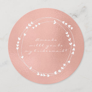 Invitation Serez-Vous Ma Femme D'Accueil Wreath Rose Rose Ros