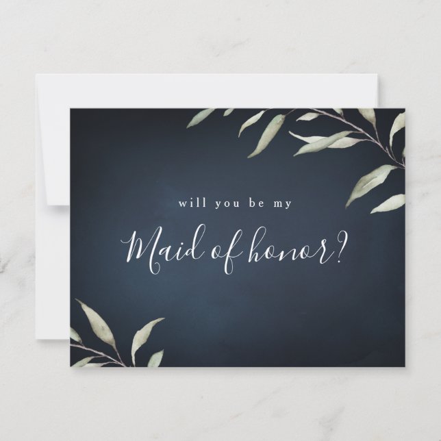 Invitation Serez-vous ma femme de chambre d'honneur, une verd (Devant)