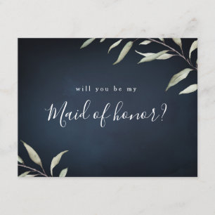 Invitation Serez-vous ma femme de chambre d'honneur, une verd