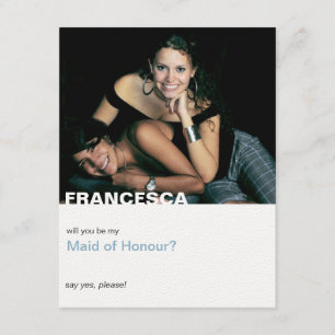 Invitation Serez-vous ma femme d'honneur photo moderne