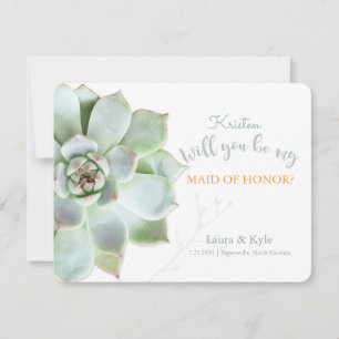 Invitation Serez-Vous Ma Fille D'Honneur Mariage Succulent ?
