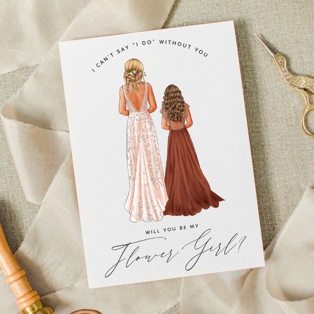 Invitation Serez-Vous Ma Fille Fleur ? Invitat Girls in Gowns (Créateur téléchargé)