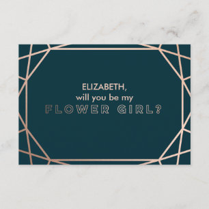 Invitation Serez-vous ma Flower Girl Gemstone géométrique