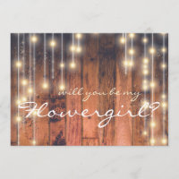 Serez-vous ma Flower Girl Rustic Wood