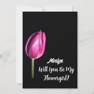 Invitation Serez-Vous Ma Flowgirl Mariage Tulips Floral