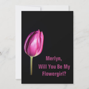 Invitation Serez-Vous Ma Flowgirl Mariage Tulips Rose