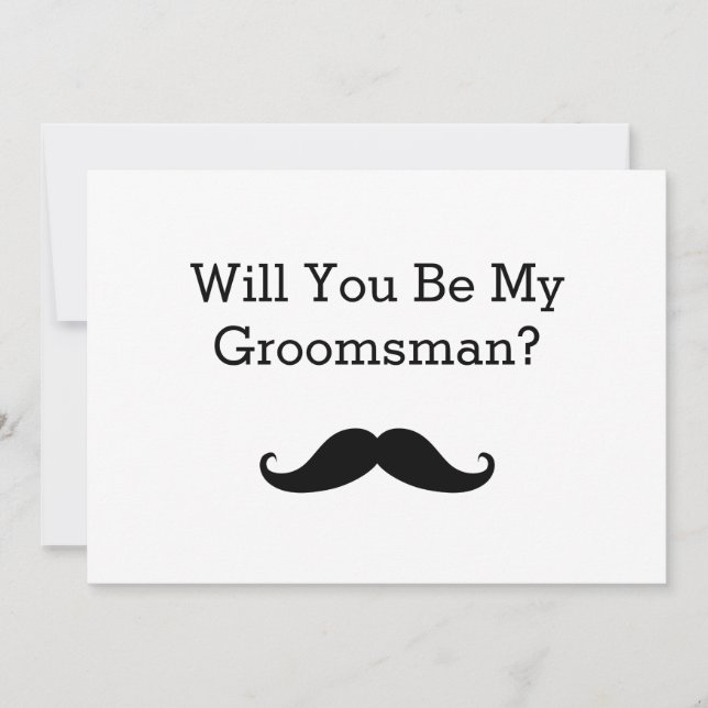 Invitation Serez-Vous Ma Moustache Noire Groomsman (Devant)