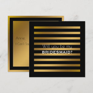 Invitation Serez-Vous Ma Porte-Parole De L'Or De Black Stripe