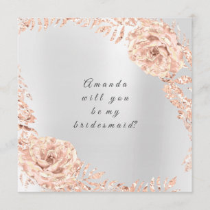 Invitation Serez-Vous Ma Rose D'Accueil Gold Wreath Grey