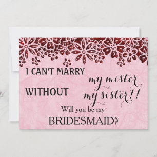 Invitation Serez-vous ma servante d'honneur ?