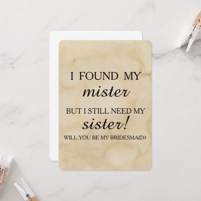 Invitation Serez-vous ma servante d'honneur ? (Devant/Arrière en situation)