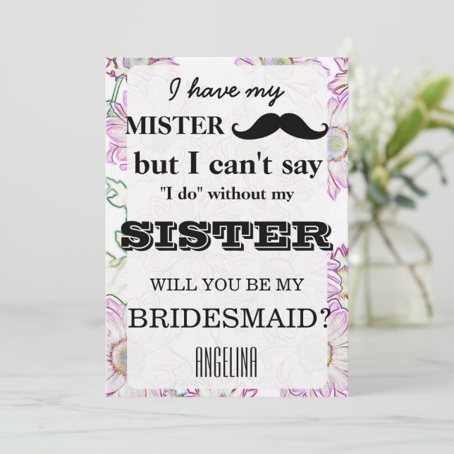 Invitation Serez-vous ma servante d'honneur ? (Debout devant)