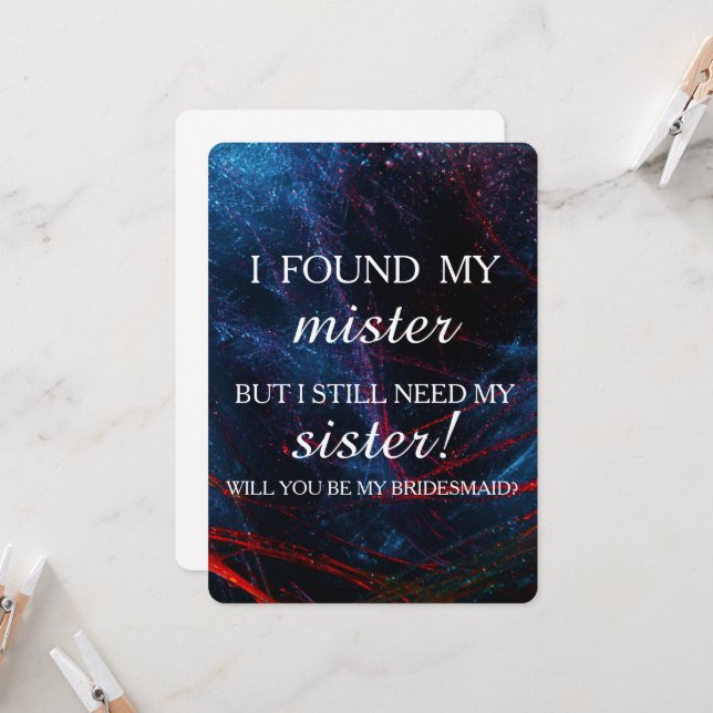 Invitation Serez-vous ma servante d'honneur ? (Devant/Arrière en situation)