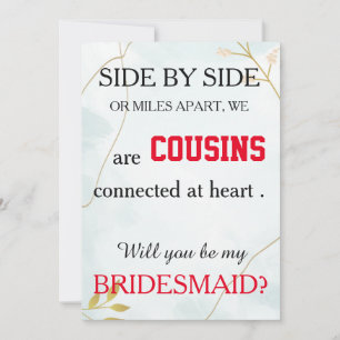 Invitation Serez-vous ma servante d'honneur ?