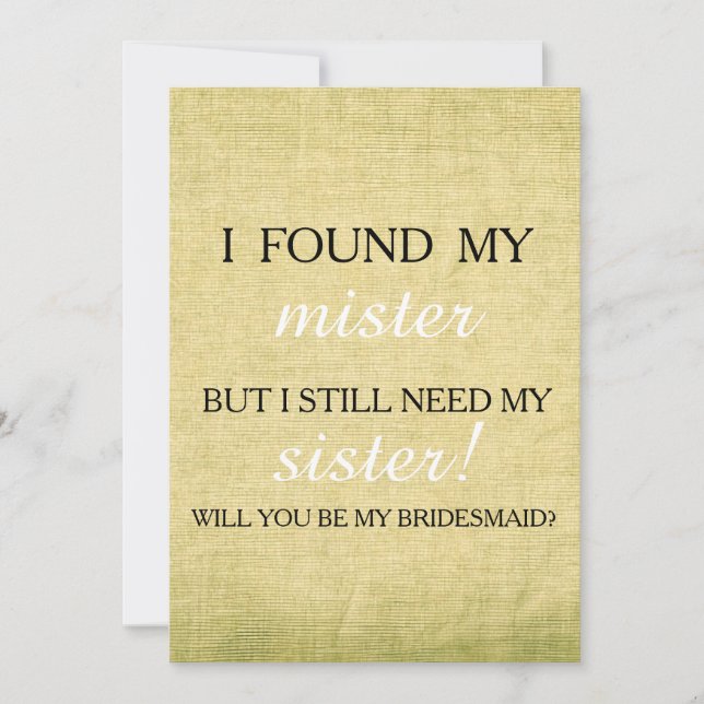 Invitation Serez-vous ma servante d'honneur ? (Devant)