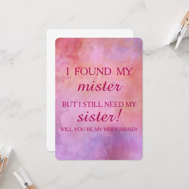 Invitation Serez-vous ma servante d'honneur ? (Devant/Arrière en situation)