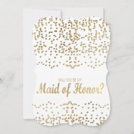 Invitation "Serez-vous ma servante d'honneur ?" Faux Gold Con
